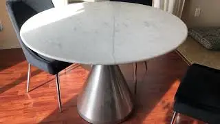 Morden Fort Modern Round Dining Table 47 Inch White Circle Faux Marble Top Kitchen Table Review