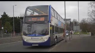 United Kingdom, double decker bus 103 ride from Sharston Road to Selstead Road Portway