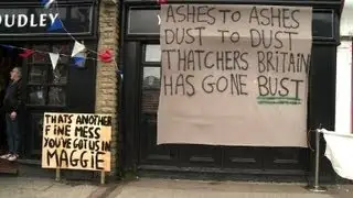 Miners town of Goldthorpe Thatcher's funeral