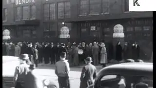 1930s USA Factory Workers Strike, Archive Footage, Protest