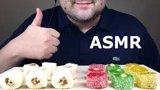 ASMR TURKISH DESSERTS: Rahat Lokum (Gently Sticky Chewing Eating Sounds) NO TALKING