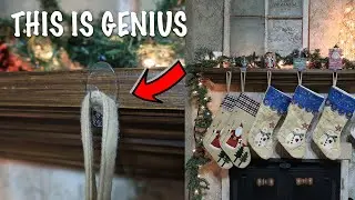 Christmas Stocking Holder Hack THIS IS GENIUS! 👀  HOW TO HANG Christmas STOCKING EASY