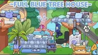 FULL BLUE TREE HOUSE DESİNG!!!AND SAD STORY😭😱