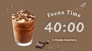 5-Hour 40/10 Pomodoro Timer | 🍫 Mocha Latte Autumn Study Ambience | Lofi Beats for Deep Focus