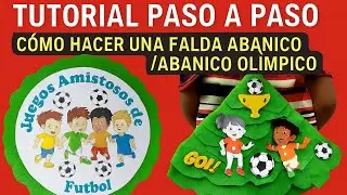 COMO HACER UNA PANCARTA O CARTEL ABANICO / FALDA ABANICO OLIMPICO #abanico 
