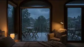 RAINY NIGHT IN AMSTERDAM | Heavy Rain on Canal Boat for Deep Sleep | Hujan Belanda | Tidur Lelap 4K