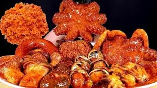 Bonggil ASMR | Spicy SeaFood With Spicy Mashrooms  Mukbang!!!