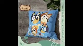 Cute Family Dog Pillowcase, Cozy Home Decor, Pet Lover Gift, Kids Room Accent, Birthday or Holida...