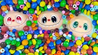 3 COLOR LABUBU having fun in candy shower ASMR boxes