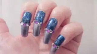 Very Quick & Easy Tutorial On A Funky French Manicure Using A Migi Nail Art Pen & Rhinestones