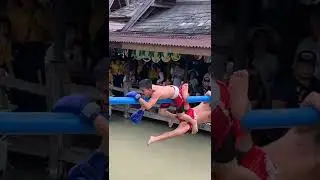Boxing above water, #muaythai, Water #boxing, #floatingmarket #thailand #pattaya #waterfight