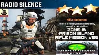 Zone 16 Prison Island Radio Silence Rifle mission #26 sniper strike : special ops ( iOS & Android )