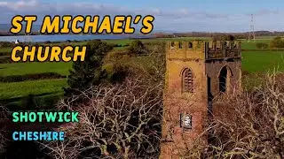 The Ancient Church of St Michael's Church in the Rural Village of Shotwick, Cheshire.