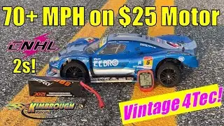 Brushless Vintage Traxxas 4Tec 1.0 Hits 72.9 mph on 2s -  Turnigy 3650 5400kv + CNHL 2s 8,000 mAh