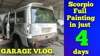 Scorpio Painting in four Days.Best workshop for car Painting.#sajuandcars #carpainting #garagevlog