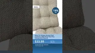 Klear Vu Gripper Dining Chair Cushions, Skid-Proof Seat Pad, Honeycomb Natural