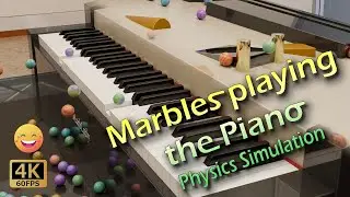 Marbles Playing the Piano &ndash; Gossec: Gavotte | 3D CG Physics Simulation