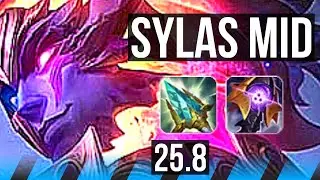 SYLAS vs YASUO (MID) | 9/0/8, Legendary | KR Master | 25.8