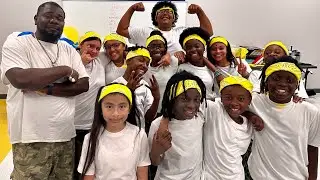Idea victory school drumline (k-8). 1st performance at pep rally.