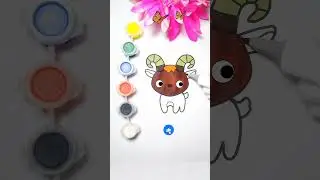 Cute Goat Coloring🐐🖍️| Relaxing Easy Coloring #shorts #coloring