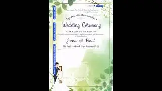 Christian wedding invitation video of Catholic family in english with  Minimalistic design 998
