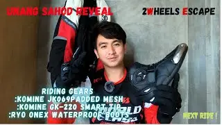 2WHEELS ESCAPE 1ST SALARY | RIDING GEARS | KOMINE | RYO ONEX (Quick Review) }