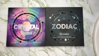 Swatch comparisons between the Crystal Zodiac and Zodiac palettes from @BH Cosmetics