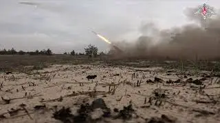 BM-21 Grad MLRS crew of the Northern Fleet marines hit armoured hardware and manpower cluster of AFU
