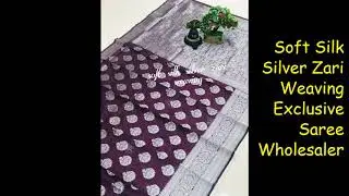 Soft Silk Silver Zari Weaving Exclusive Saree||Latest Collection Of Silk Silver Saree Best Price
