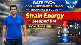 GATE PYQs Civil engg  Mechanics of solids- Strain energy in stepped bar - Kushal Sir Jets Academy