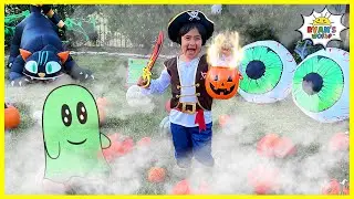 Ryan's Halloween Challenge in the Hunted Backyard!!