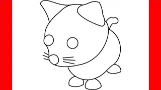 How To Draw Pink Cat From Roblox Adopt Me - Step By Step Drawing