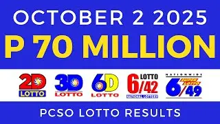 Lotto Result Today 9pm PCSO October 2 2025
