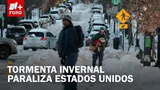 Ciclón bomba en EUA | Tormenta deja muertos, hogares sin electricidad y cancelación de vuelos