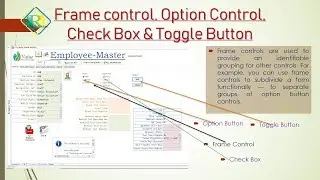 19. MS Access   Frame Control, Option Button, Check Box, Toggle Button- Hindi