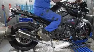 MT 10 On the dyno - akra + linkpipe + powercommander , First run