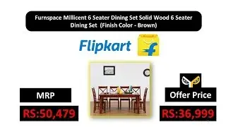 Furnspace Millicent 6 Seater Dining Set Solid Wood 6 Seater Dining Set  (Finish Color - Brown)