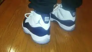 2017 Air Jordan 11 Win Like 82 / University Blue on feet