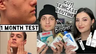 CREATING A SKINCARE FOR MY TEENAGE BROTHER w/ Acne Prone Skin | 1 Month Test
