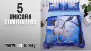 Top 10 Unicorn Comforters&nbsp; [2018]: Alicemall 3D Unicorn Bedding Horse Comforter Set 3D Unicorn with