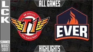 SKT vs Ever 8 ALL GAMES Highlights Week 8 LCK Summer 2017 SKT T1 vs EEW