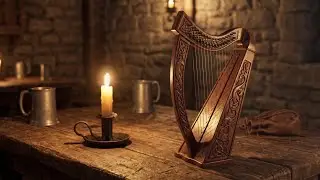1 Hour of Medieval Solo Harp | Melancholic Fantasy Music (By Candlelight)
