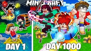 I Survived 1000 Days as ANIME HEROES In HARDCORE Minecraft! (Full Story)