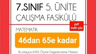 2021 7.SINIF MEB ÇALIŞMA FASİKÜLÜ 5.ÜNİTE (KARS) 46den 65e kadar