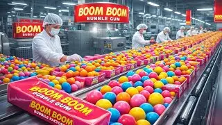 Inside the Boom Boom Bubble Gum Factory | How Colorful Bubble Gum Is Made