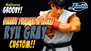 CUSTOM JADA TOYS Street Fighter II Ultra Player 2 Gray Ryu.