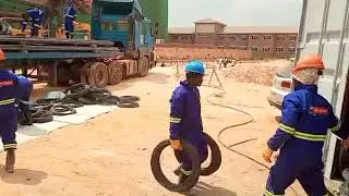 Offloading Steel Material On A Construction Site - Kasthew CONSTRACTORS Uganda