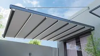 Installation Video for Folding Canopy Cable Stay Double-Track Electrical #PVCpergola#pergola#awning