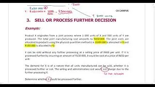 Decision making   Part 4   Sell or process further decision