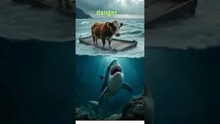cow and shark #cow #shark#ocean#AI